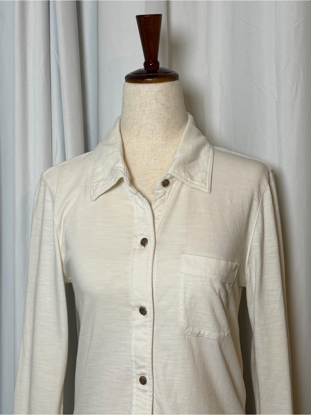 Faherty Sunwashed Knit Shirt White Organic Cotton Small - Picture 5 of 12